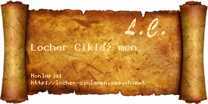 Locher Ciklámen névjegykártya